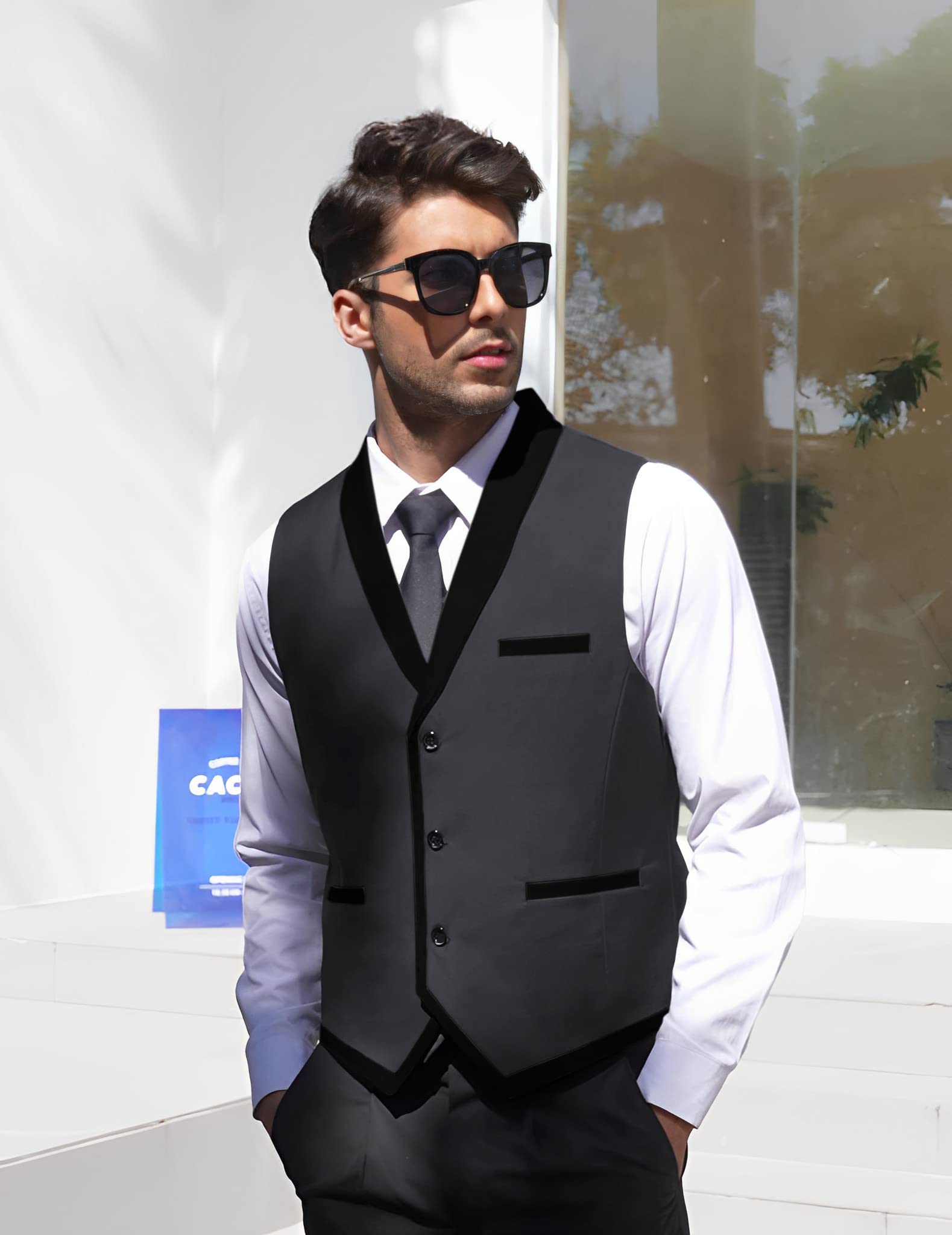 COOFANDY Men's Slim Fit Suit Vest - Formal Business Waistcoat for Wedding, Office & Special Occasions | Breathable & Comfortable for Daily Wear