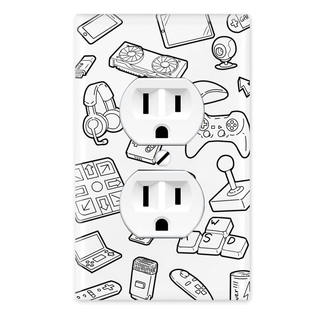 WIRESTER Duplex Outlet Cover Wall Plate - Durable Switch Plate for Gaming Setup & Home Decor | Ideal for PC Gaming Stations, Bedrooms & Living Rooms