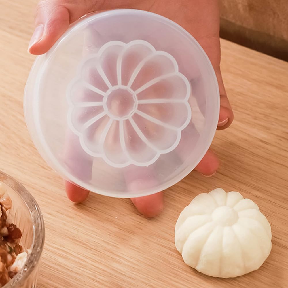 3.7 Inch Baozi Maker Steamer - Dumpling Maker Mold for Handmade Momo & Baozi Buns - 2 Pack Kitchen Cooking Tools & Baking Accessories - Perfect for Asian Cuisine, Home Cooking & Party Food Prep