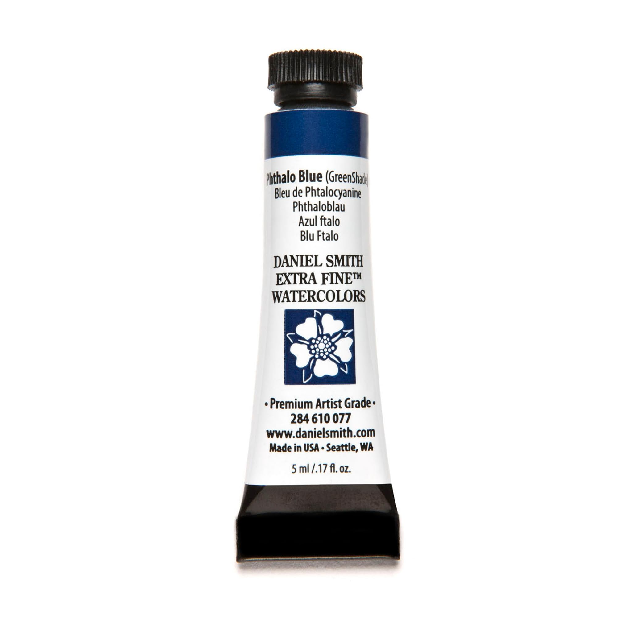 Daniel Smith Extra Fine Watercolor Paint - Professional Grade Phthalo Blue (GS) Pigment in 5ml Tube for Artists | Perfect for Watercolor Painting, Illustration & Calligraphy | Studio & Outdoor Use