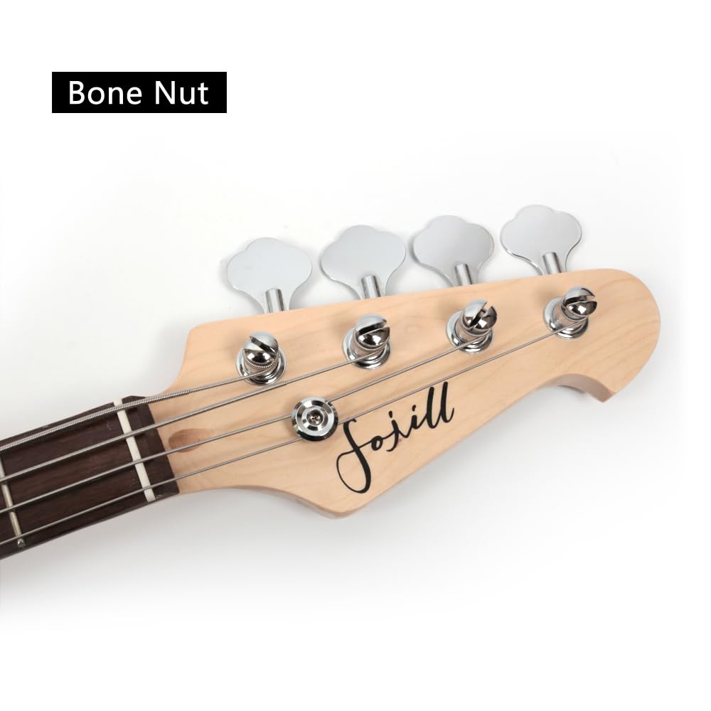 Premium Full Size 4-String Electric Bass Guitar for Right-Handed Players - Phoenix Body in Green Rock Finish with Gig Bag | Perfect for Live Performances, Studio Recording & Rock Music Practice
