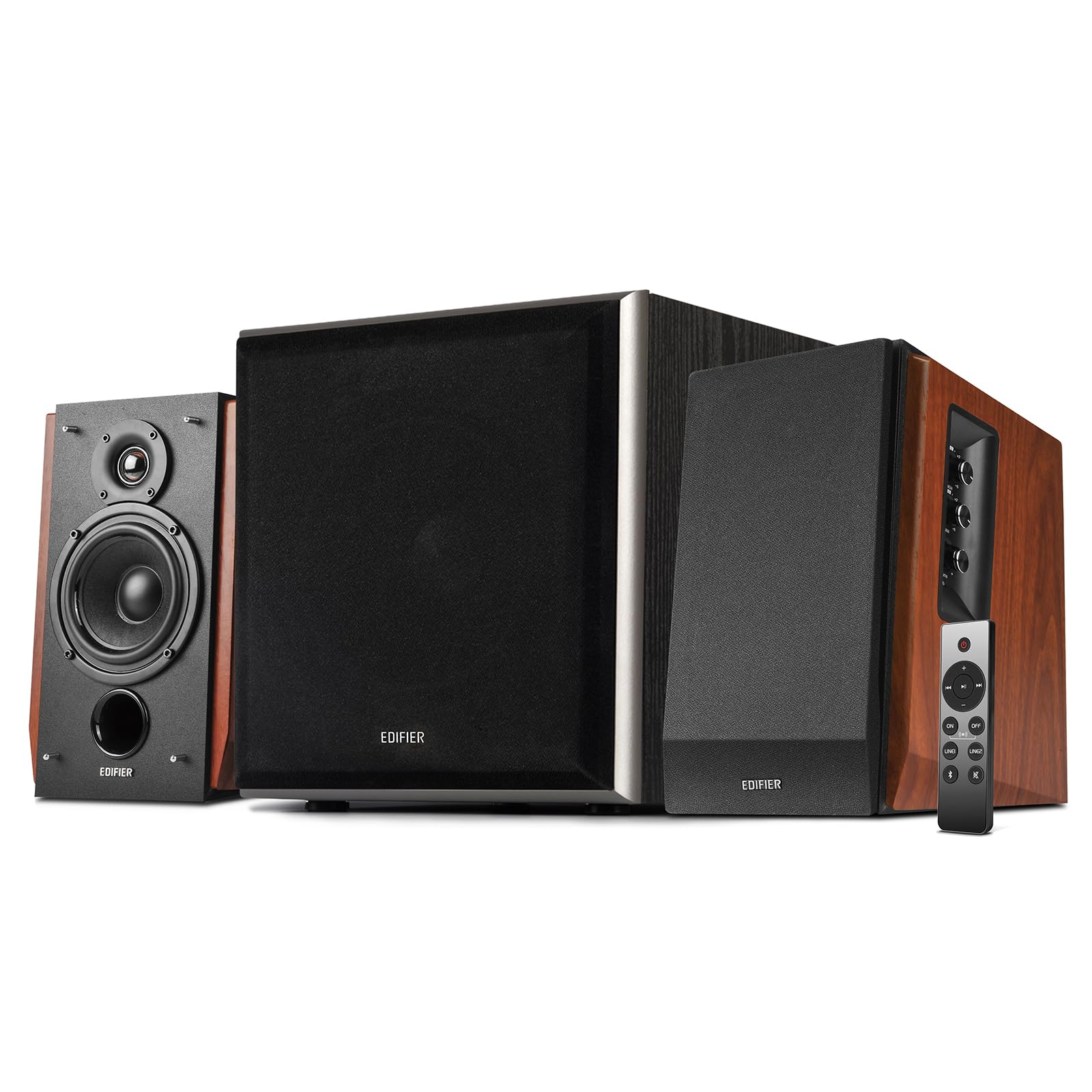 Edifier R1700BTs Active Bluetooth Bookshelf Speakers with T5 8-Inch Powered Subwoofer - 2.0 Wireless Studio Monitor Speaker Set for Home Theater, Gaming & Music Listening