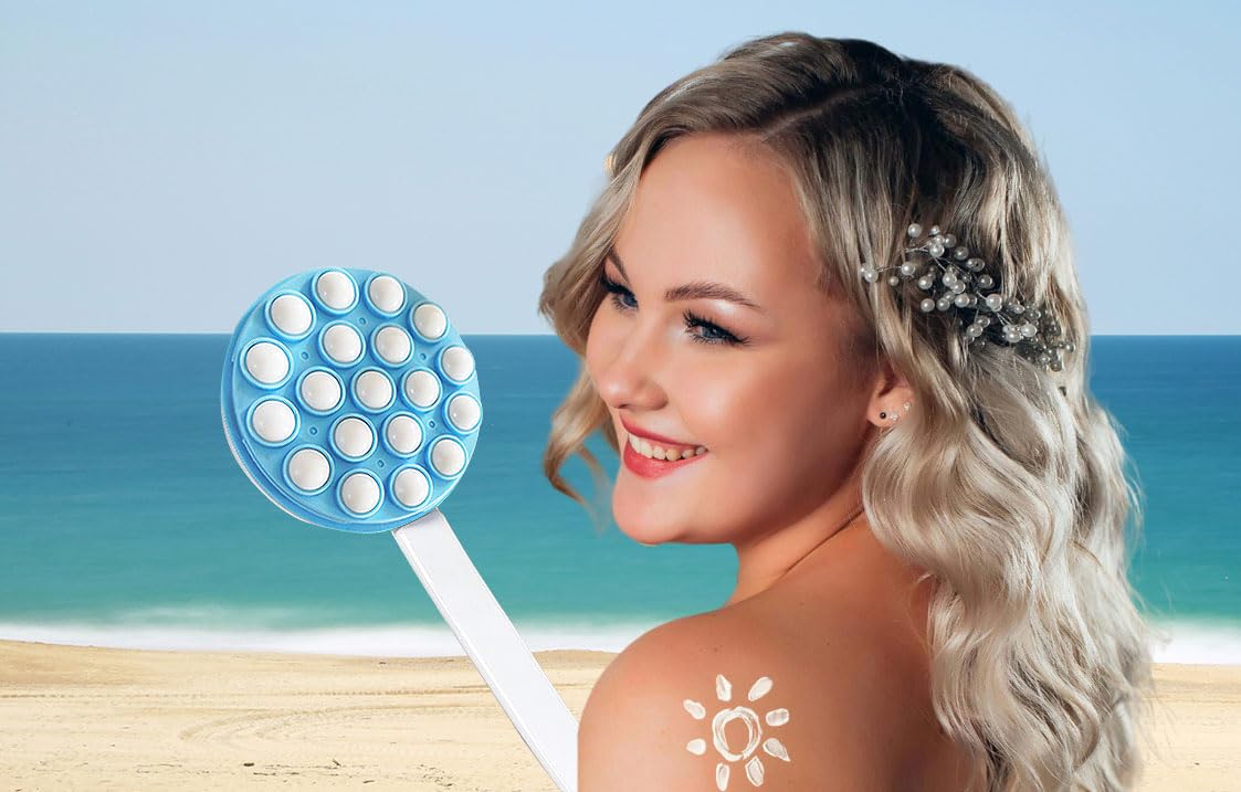 Long Handle Back Lotion Applicator for Women & Elderly - Easy Reach Self Apply Body Lotion, Cream, Sunscreen - Perfect for Hard-to-Reach Areas, Post-Sun Care & Daily Moisturizing
