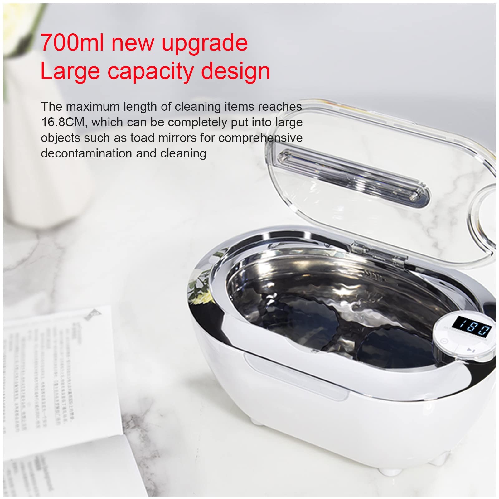 TXTC 42Khz Ultrasonic Cleaner for Jewelry, Glasses & Watches - 700ml