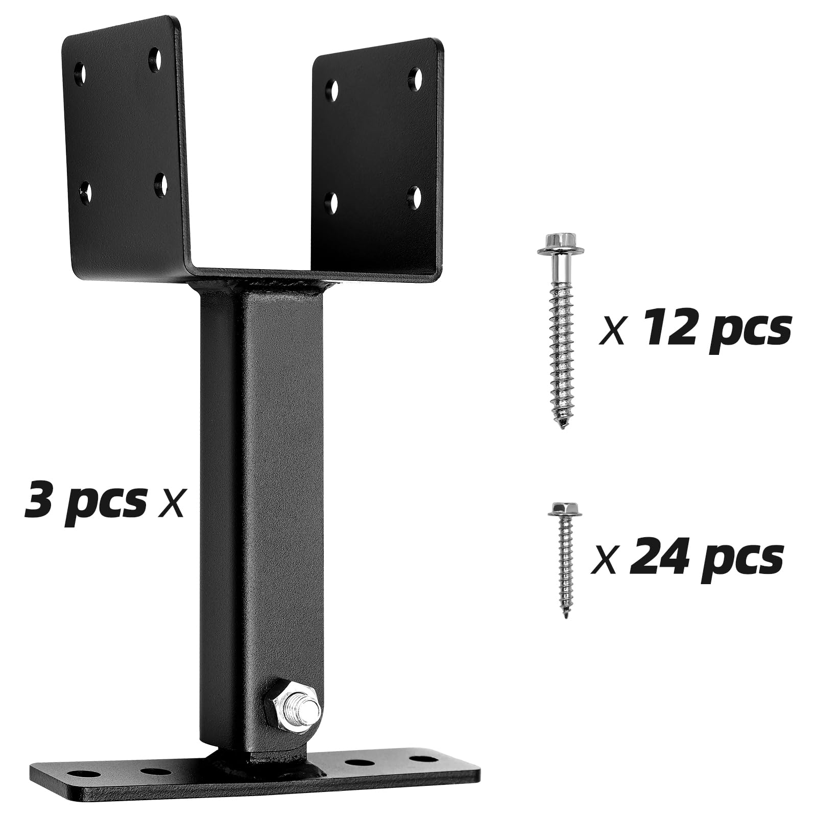 3 Pack Heavy Duty Adjustable Pergola Roof Riser Brackets Kit - Fits 4×4 Wood Beams for Patio Covers, Gazebos & Outdoor Structures - Perfect for DIY Backyard Pergola Installation & Wooden Deck Roof Support