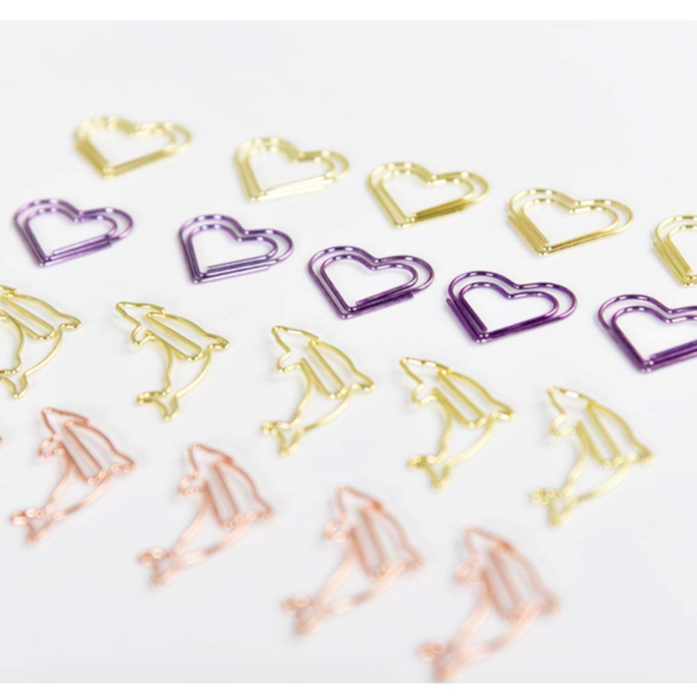 NUOBESTY 20pcs Mini Paper Clips - Stainless Steel Cat & Musical Note Shaped Bookmarks, Colorful Cartoon Page Holders for Books, Folders & Office Use - Perfect for Students, Teachers & Organizers