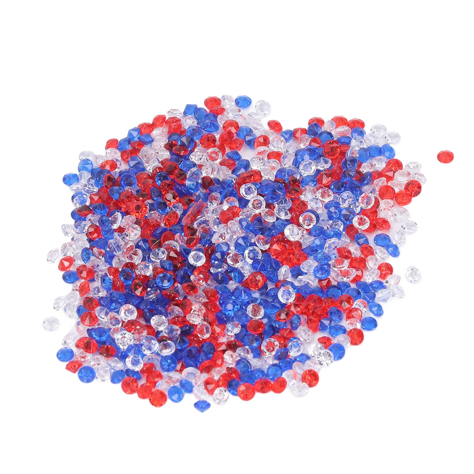 Premium Acrylic Gems - 10,000 Pieces in Vibrant Red, Blue & White Colors for DIY Crafts, Party Decorations & Nail Art | Versatile Decorative Rhinestones for Scrapbooking, Jewelry Making & Home Decor