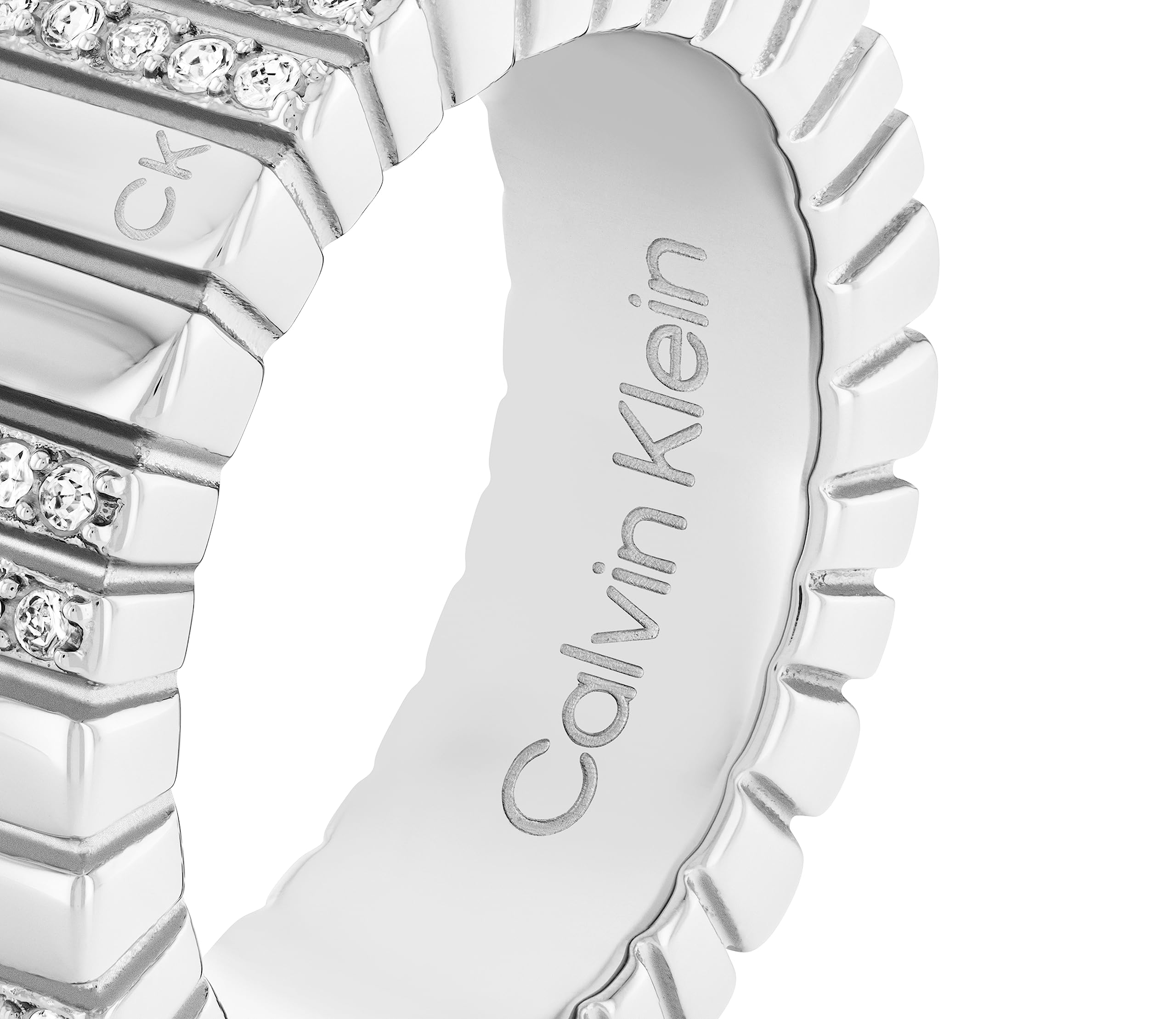 Calvin Klein Women's Crystal Ring - Minimalist Metal Jewelry for Everyday Wear