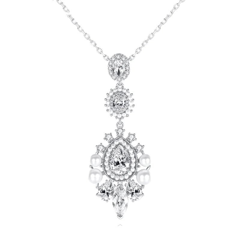 Elegant Crystal and Pearl Necklace for Women - Perfect Wedding Jewelry Gift for Brides, Bridesmaids & Special Occasions