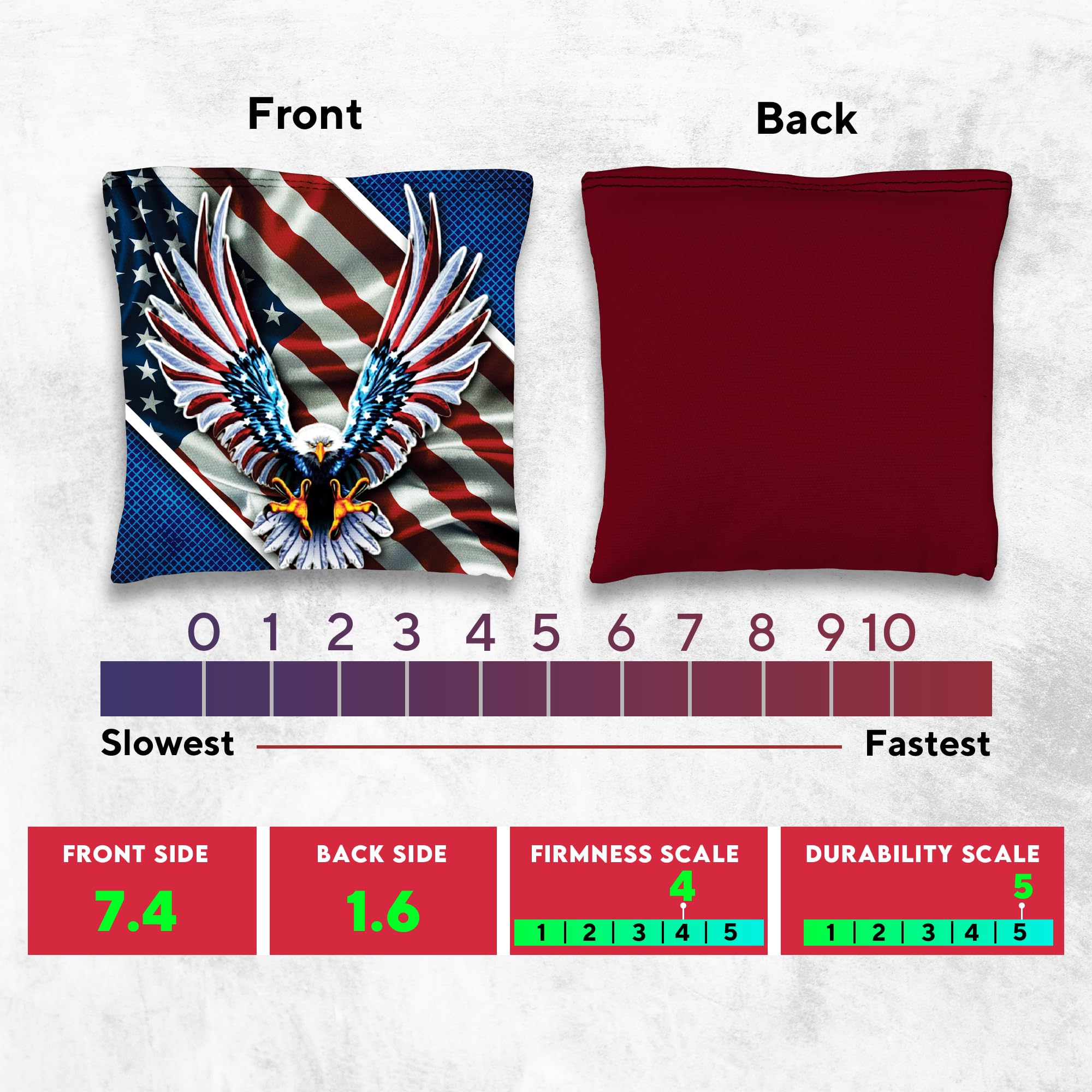 BackYardGamesUSA Professional Tournament Cornhole Bags Set - 8 Regulation Slick & Stick Bean Bags for Cornhole Games | Perfect for Backyard Parties, Tailgating & Outdoor Events