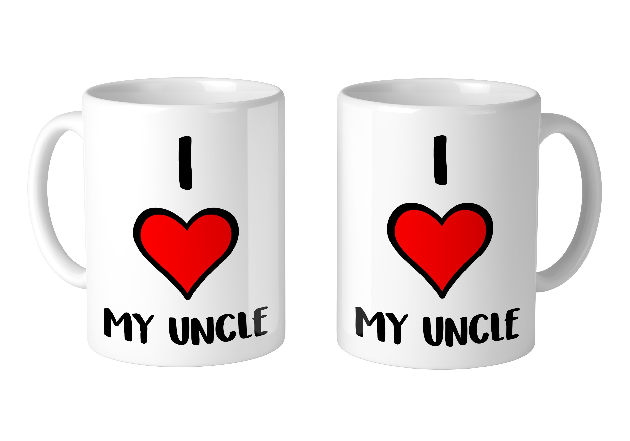 I Love My Uncle 11 oz Ceramic Coffee Mugs (Set of 2) - Perfect Gift for Uncle's Birthday, Father's Day & Family Gatherings