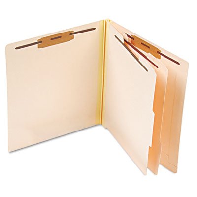 Pendaflex Manila Pressboard End Tab Classification Folders - Letter Size, 6-Section, 10 per Box - 2 Dividers with 1