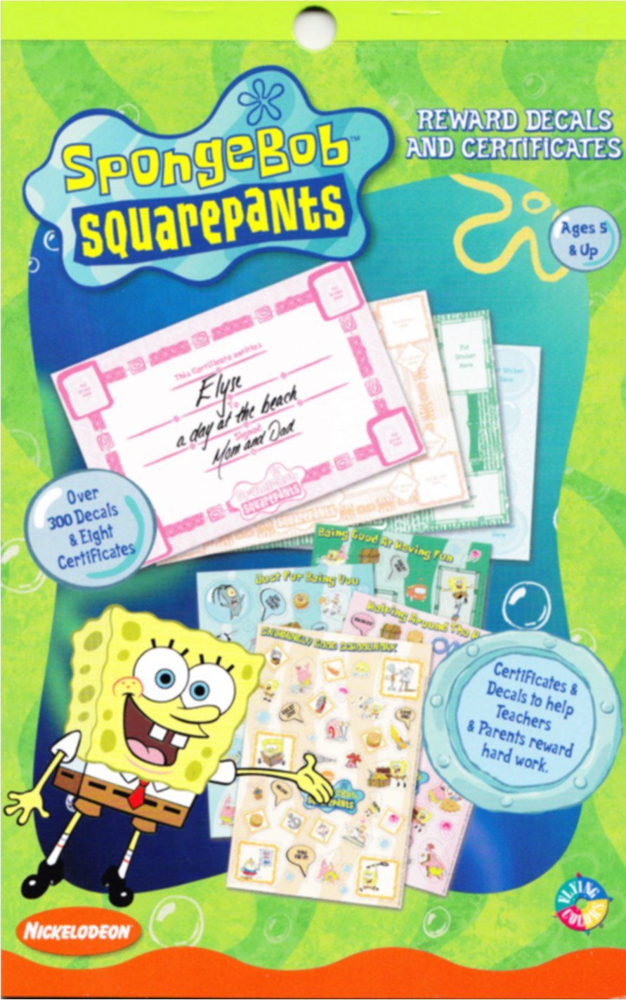 SpongeBob SquarePants Reward Certificates & Stickers Set - Nickelodeon Kids Classroom Incentives, Teacher Prizes, Behavior Chart Rewards for Students