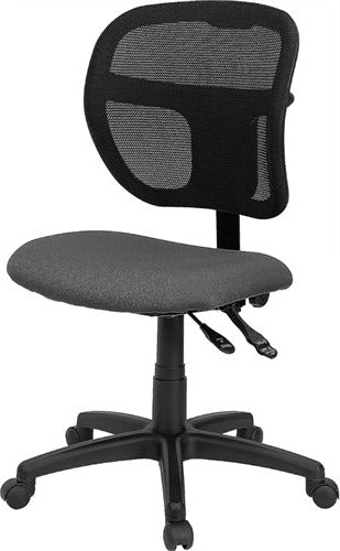 Ergonomic FLASH Mid Back Gray Mesh Swivel Office Chair with Adjustable Height & Lumbar Support - Perfect for Home Office, Gaming & Workspace Comfort