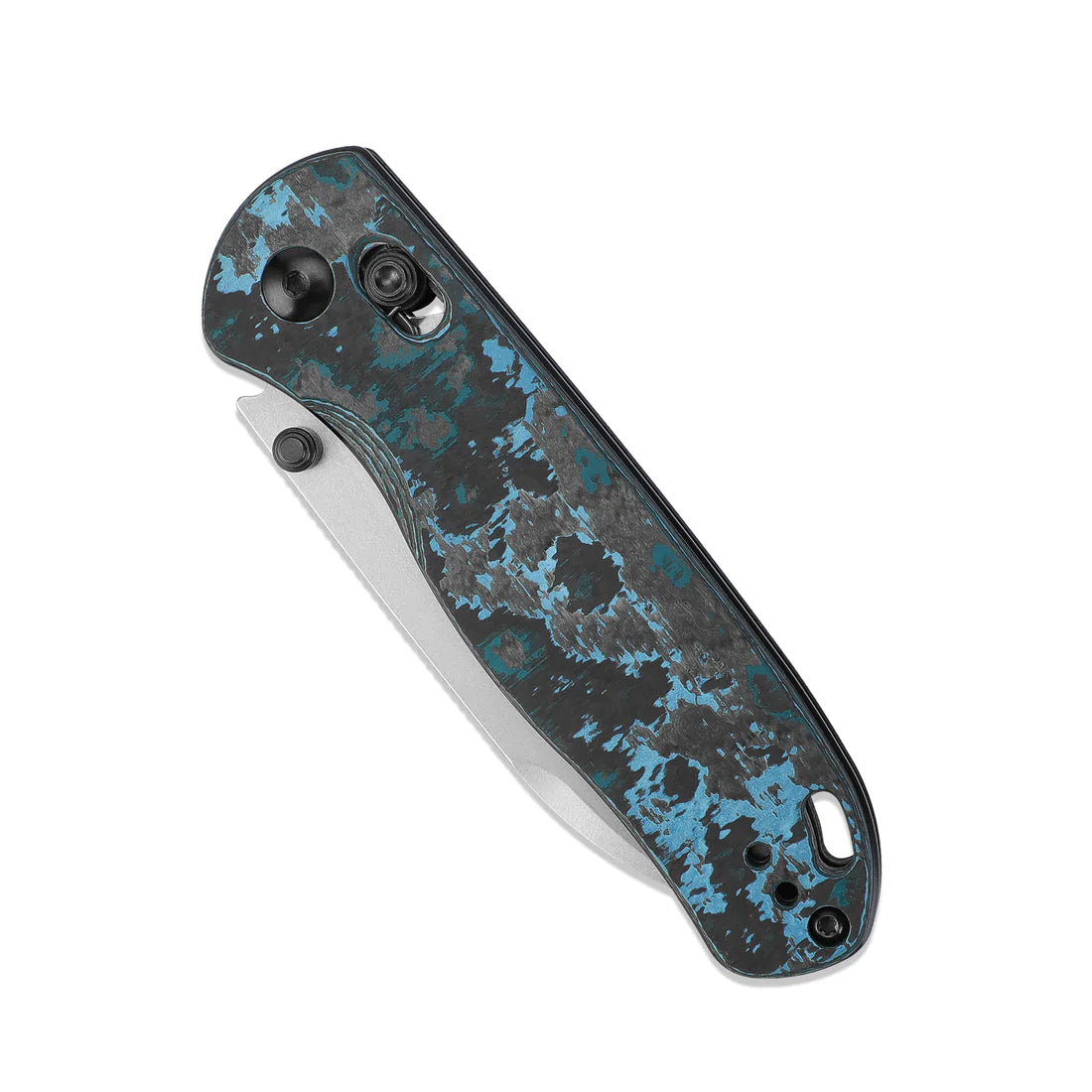 Kizer Ki3619A2 AZO Drop Bear Folding Pocket Knife - Elmax Stonewashed Drop Point Blade, Artic Storm FatCarbon Handles - EDC, Camping, Hunting & Outdoor Survival Gear
