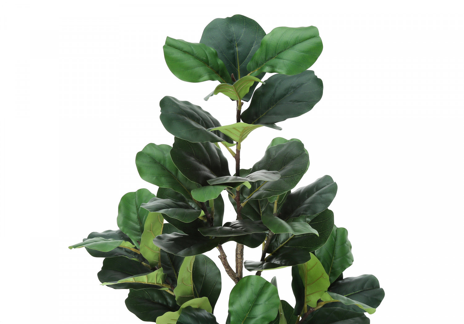 49 Pack Fiddle Leaf Fig Tree Artificial Plants with 5 Black Pots - Realistic Fake Indoor Plants for Home Decor, Office, Living Room, Bedroom, and Wedding Centerpieces