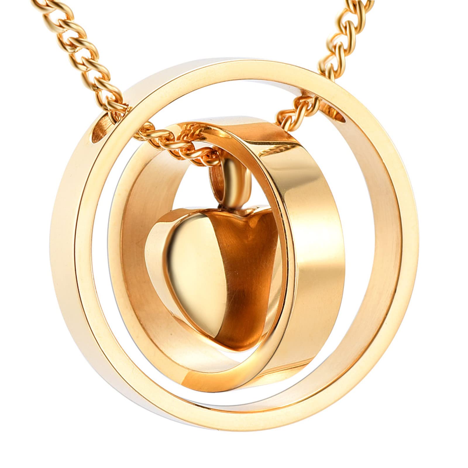 **Stainless Steel Cremation Urn Necklace - Heart Circle Memorial Jewelry for Ashes, Keepsake Pendant for Loved Ones | Perfect Sympathy Gift for Loss, Funeral, Remembrance & Healing**