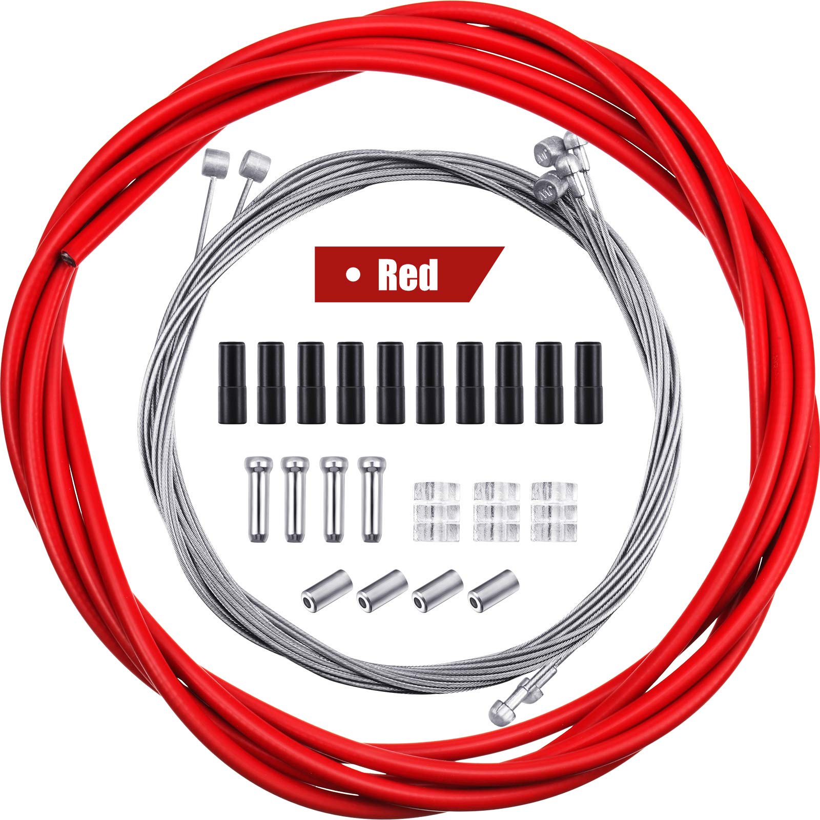 4-Piece Universal Bike Brake Cable & Housing Kit - Replacement Inner Brake Cables for Mountain & Road Bicycles - Perfect for DIY Bike Maintenance and Repair
