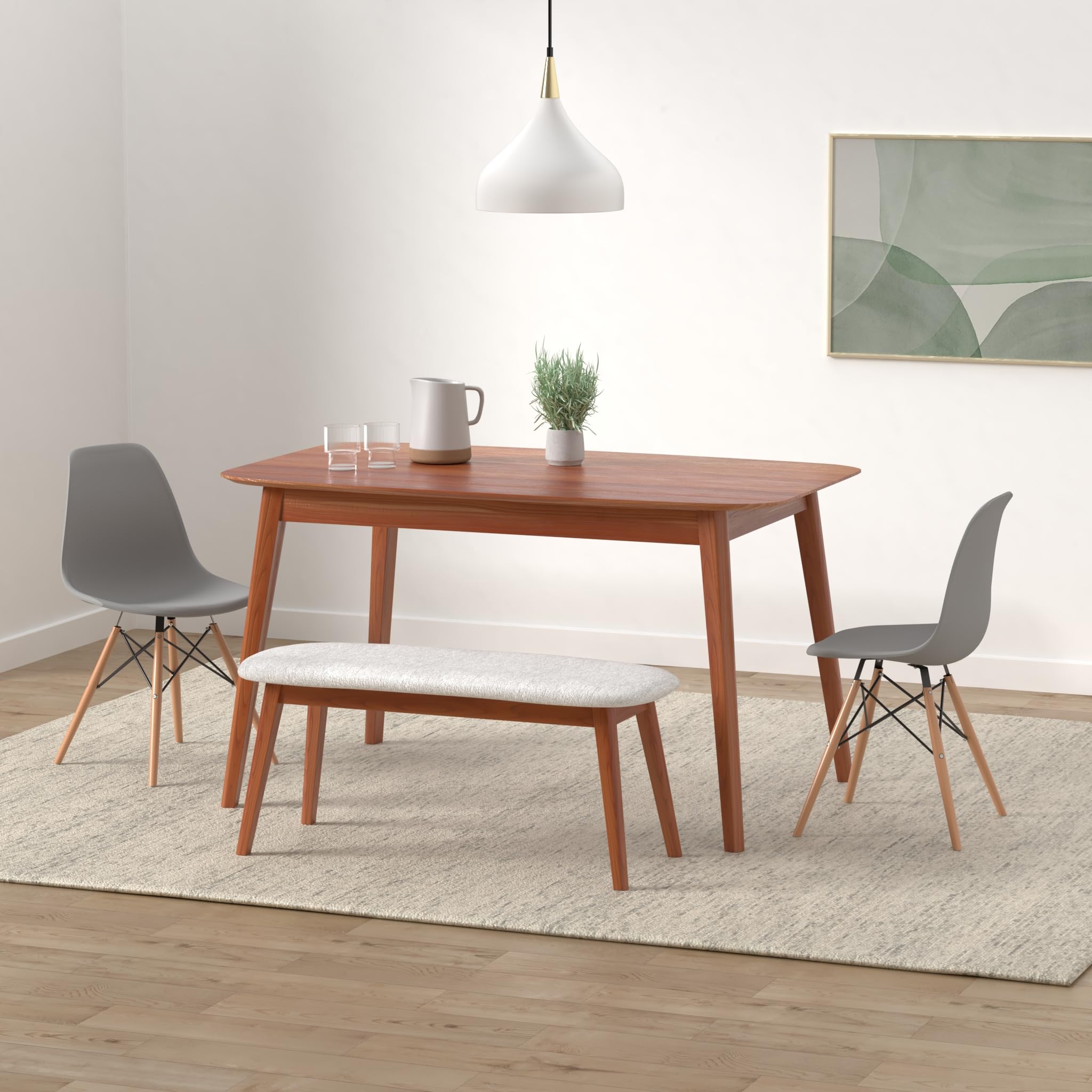 Furmax Mid Century Modern DSW Dining Chairs - Set of 4 Pre-Assembled Plastic Shell Chairs for Kitchen, Dining Room, Bedroom & Living Room - Comfortable Lounge Side Chairs (Gray) | Perfect for Home Decor, Restaurant Seating & Office Waiting Areas