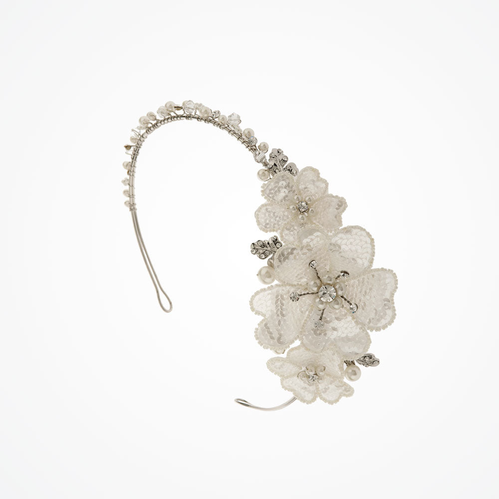 Petra Floral Cluster Headband - Elegant Hair Accessory for Women, Bridal, Wedding, Party & Special Occasions