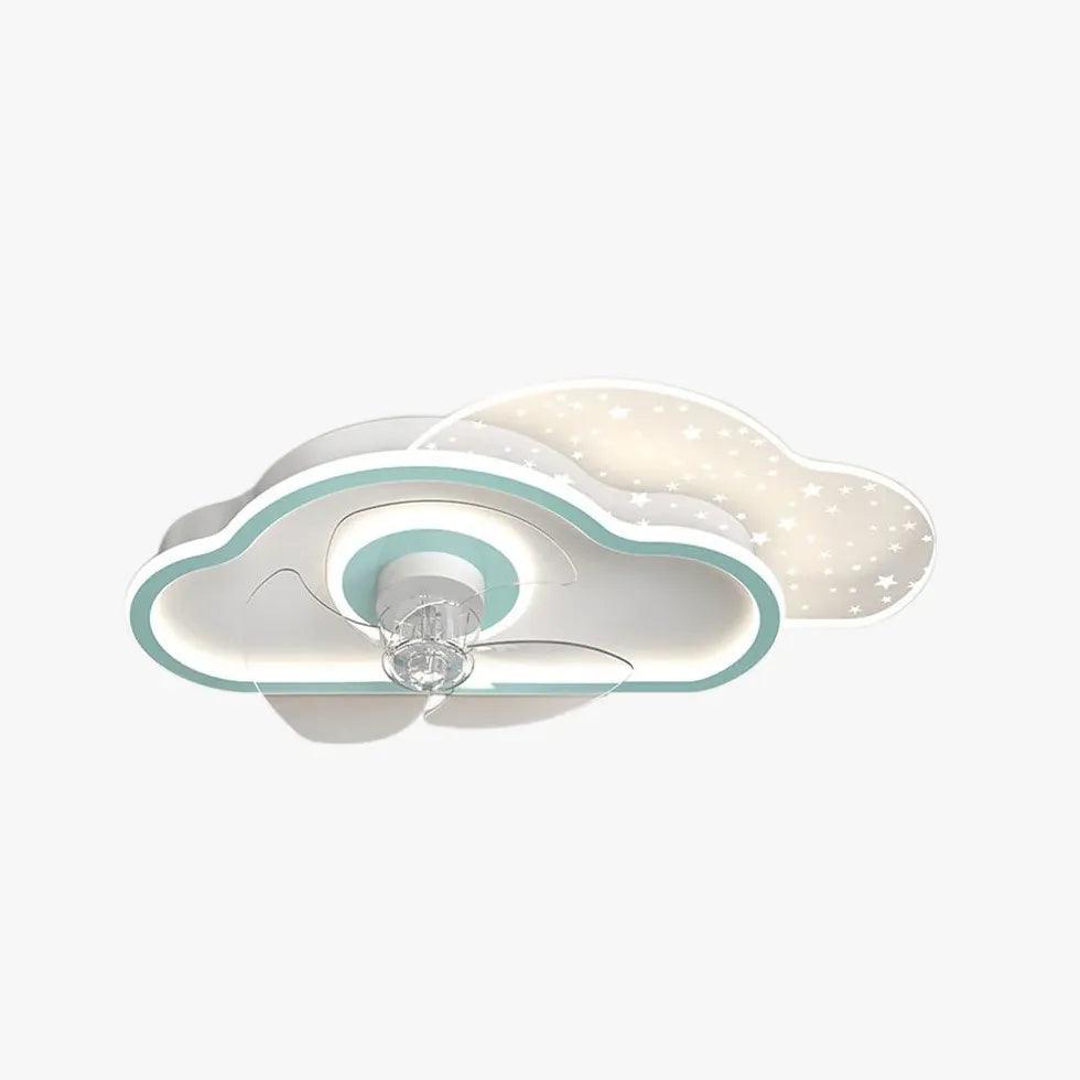 Modern Transparent Cloud LED Ceiling Fan with Light - Energy Efficient Smart Fan for Bedroom, Living Room & Office