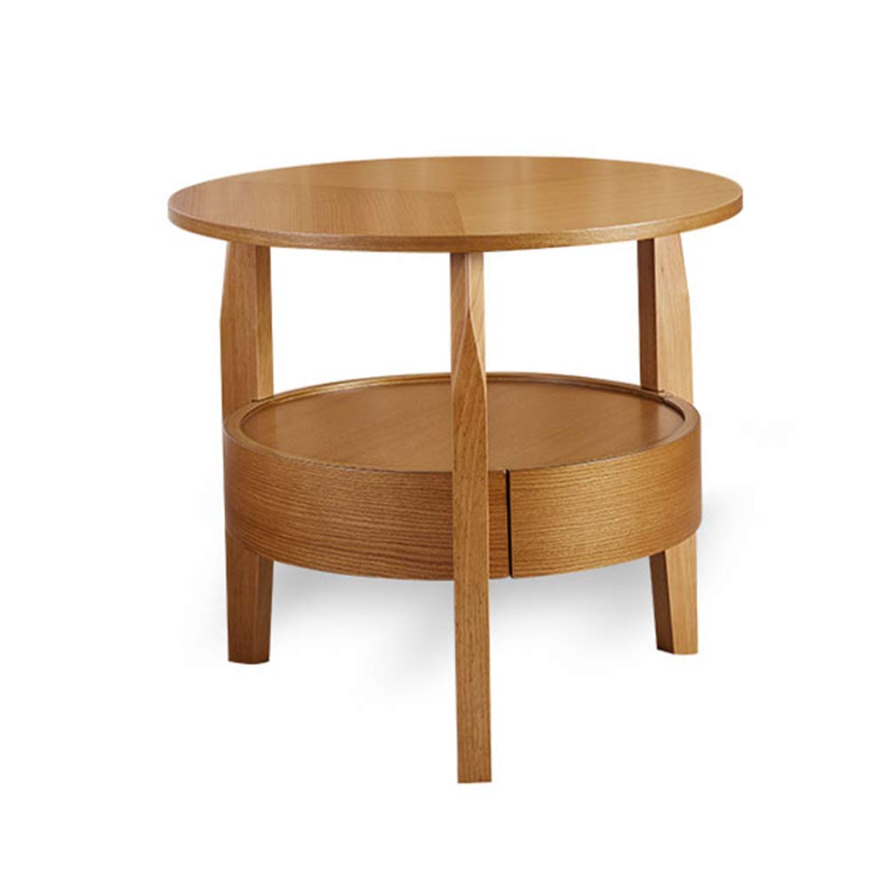 简约实木小茶几 50cm Xiaomei Round 经济型沙发边桌 适用于客厅卧室阳台
