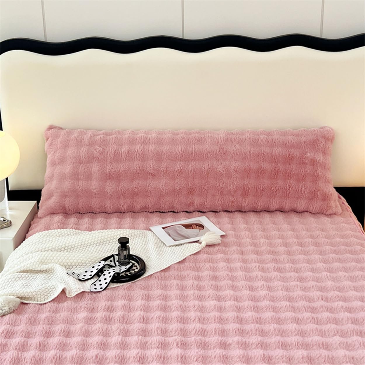 Luxury Super Soft Faux Rabbit Fur Body Pillow Cover - 19