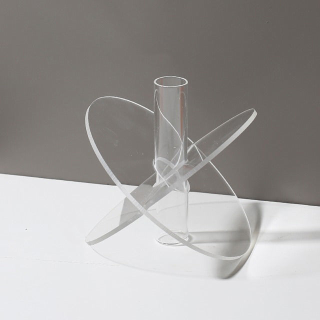 Modern Acrylic Vase - Elegant Home Decor for Living Room, Dining Table & Office | Minimalist Aesthetic Flower Holder