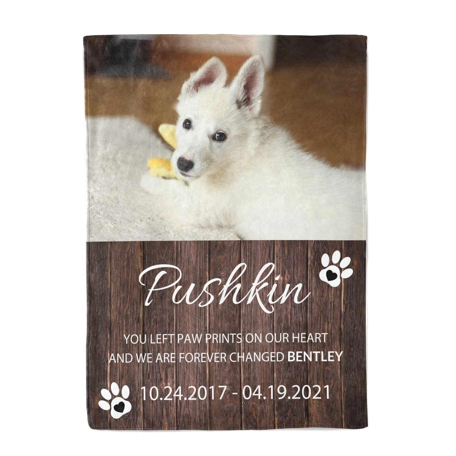Custom Personalized Dog Blanket with Name & Photo - 20x30 Inch Pet Blanket for Dogs, Cats, Puppies - Memorial Gift, Home Decor & Cozy Bed Accessory