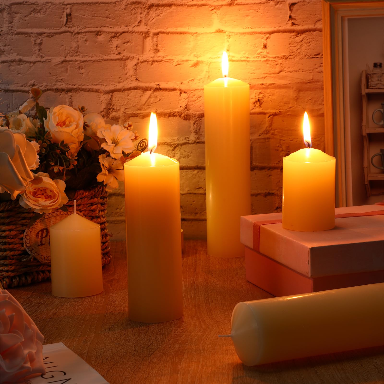 MTLEE 36-Pack Bulk Pillar Candles Set - 3 Sizes (2x3