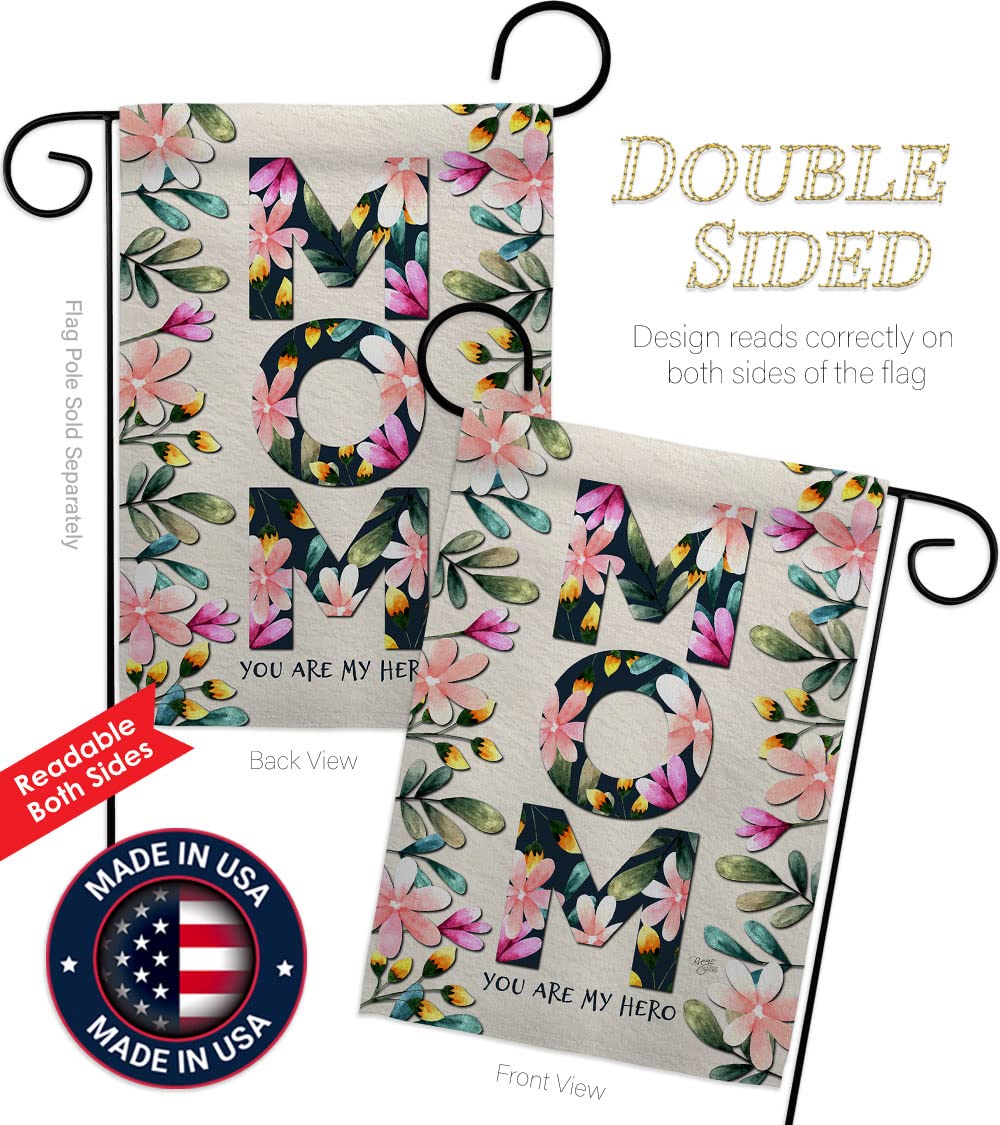 Mom My Hero Garden Flag Set - Double-Sided Yard Decor for Mother's Day Gifts