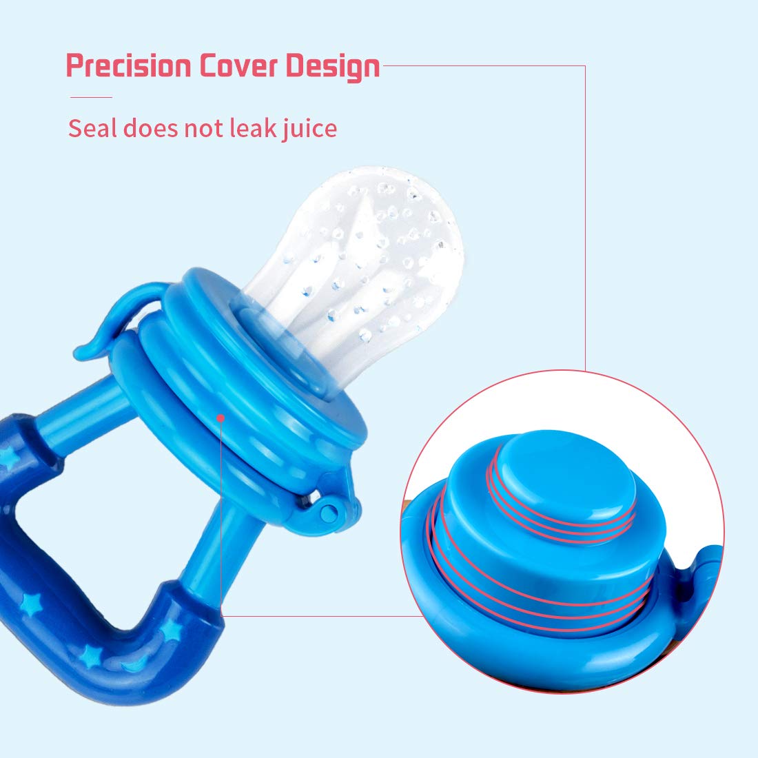 UNIH Silicone Baby Food Feeder Pacifier - Safe Fresh Fruit & Veggie Nibbler for Infants & Toddlers | BPA-Free Teething Toy for Easy Self-Feeding | Perfect for On-the-Go Snacking & Mess-Free Mealtime (Green)