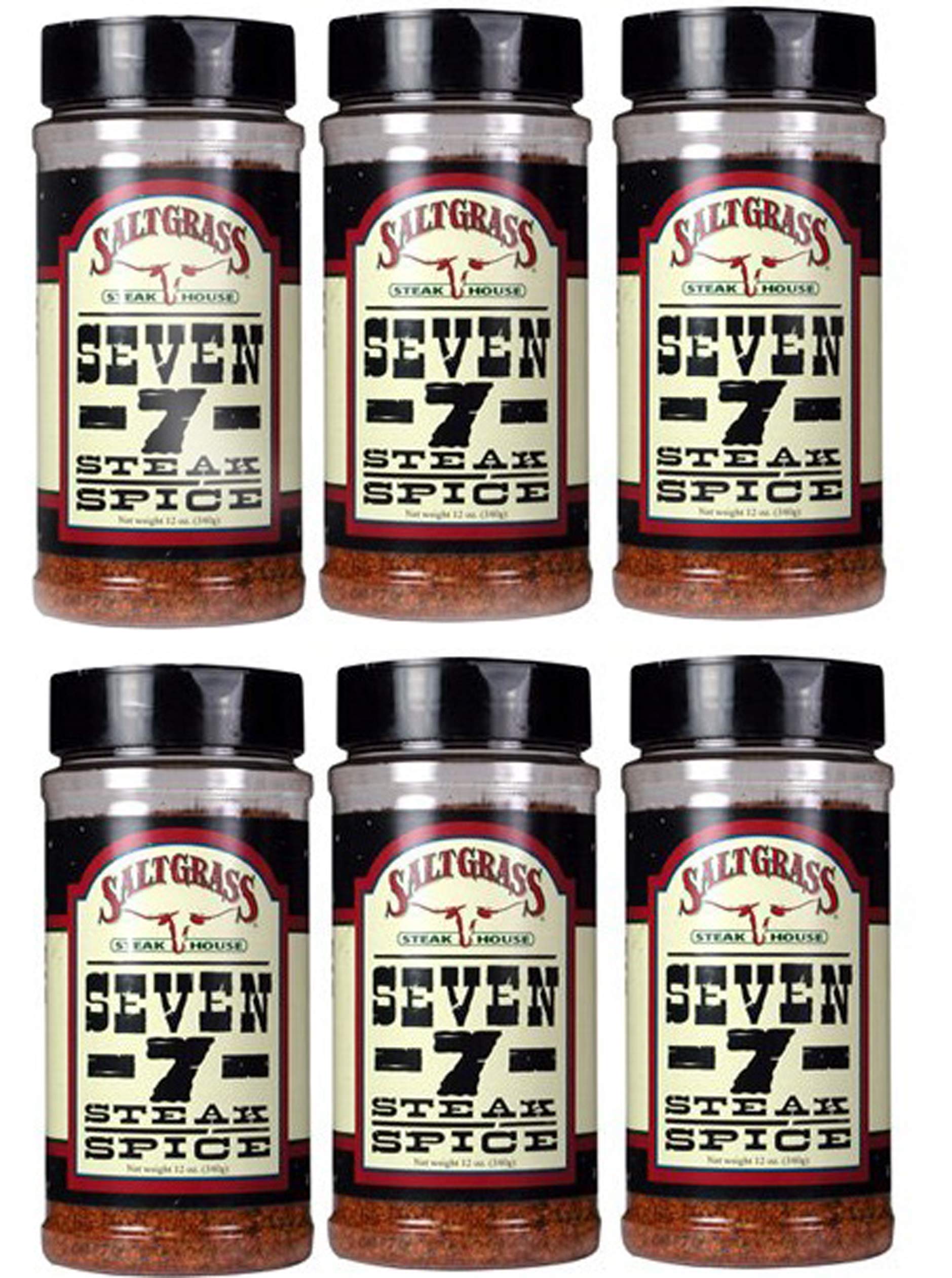 Saltgrass 7 Spice Steak Seasoning - 12oz (Pack of 6) | Premium Steakhouse Spice Blend for Grilling, BBQ & Home Cooking | Perfect for Ribeye, Filet Mignon & Burgers
