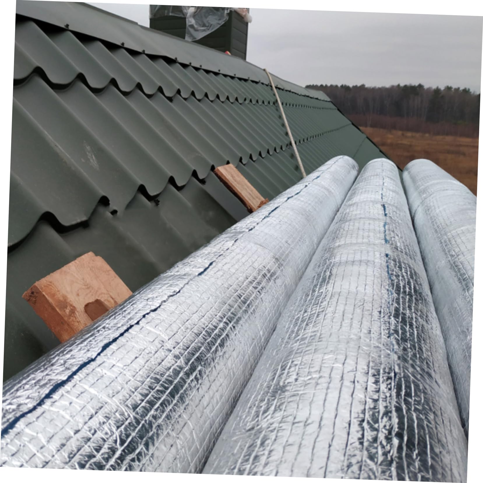 Mikikit 1 Roll Thermal Foil Barrier - Winter Window Insulation & Hot Water Heater Blanket for RV, Home, and Camping Use