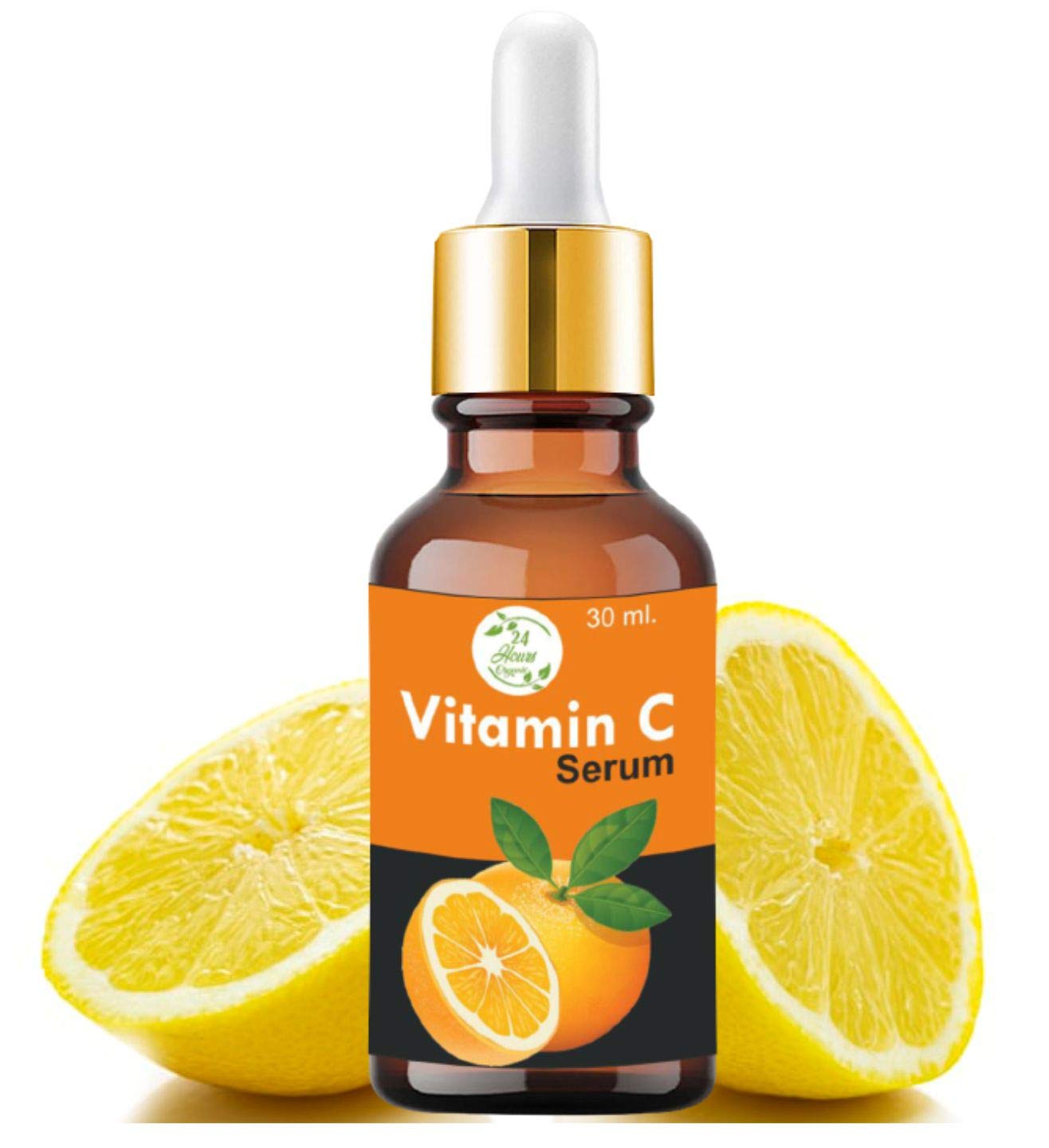 24 Hours Organic Vitamin C Serum for Skin Whitening & Anti-Aging | Reduces Dark Circles | Brightening Face Serum for Men & Women (30ml) | Perfect for Daily Skincare Routine & Nighttime Treatment