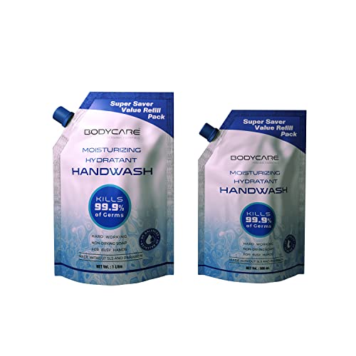 MY BODYCARE Moisturizing Hand Sanitizer with Germ Protection - 1000ml Dispenser + 500ml Refill - Alcohol-Free, Hydrating Formula with Refreshing Fragrance - Ideal for Home, Office & Travel Use