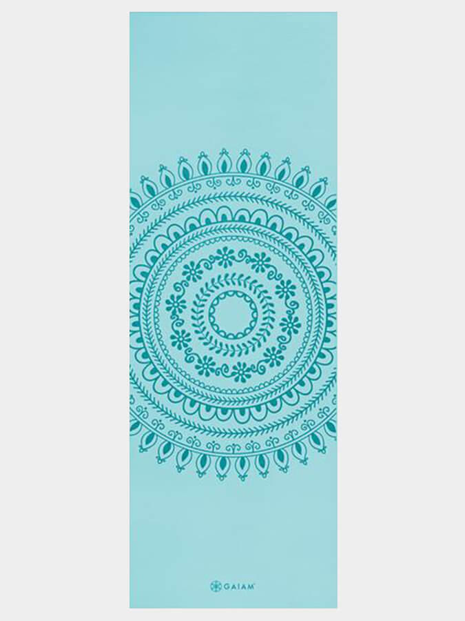 Premium Gaiam Marrakesh Turquoise Yoga Mat 6mm Thick - Non-Slip Exercise Mat for Hot Yoga, Pilates & Home Workouts - Eco-Friendly Fitness Mat for Women & Men