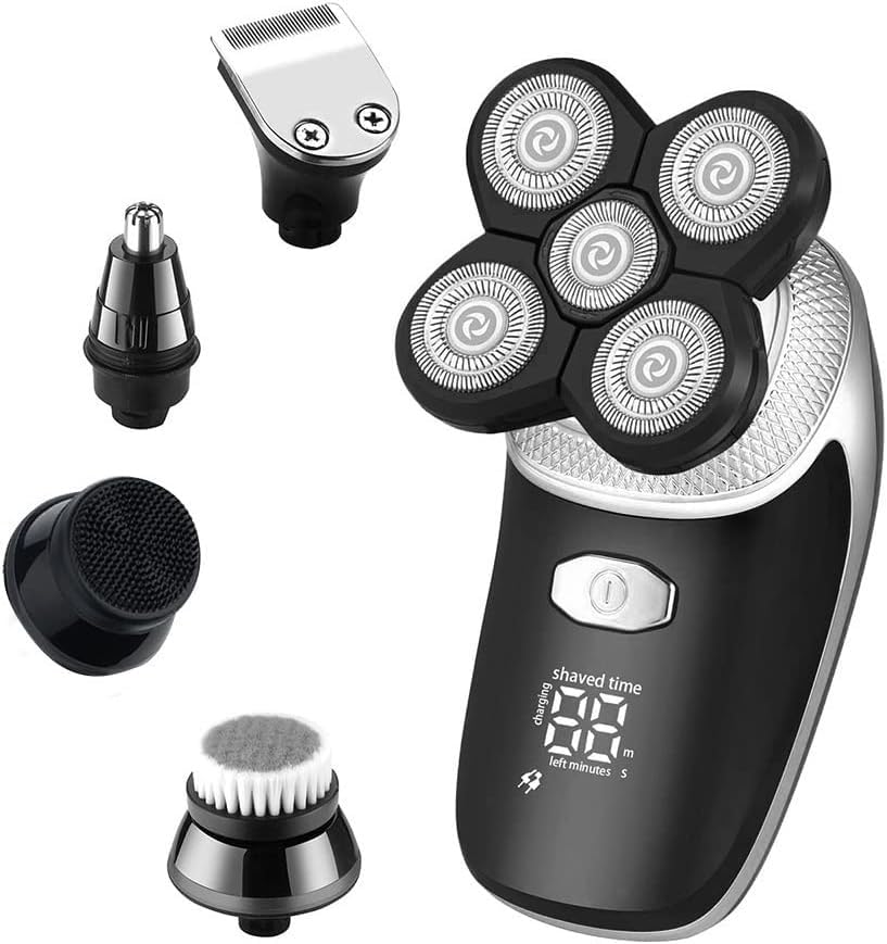 Professional 5-in-1 Electric Razor for Men - Rechargeable Wet/Dry Shaver with Beard Trimmer & Facial Grooming Kit - Perfect for Travel, Home Use & Daily Shaving Routine