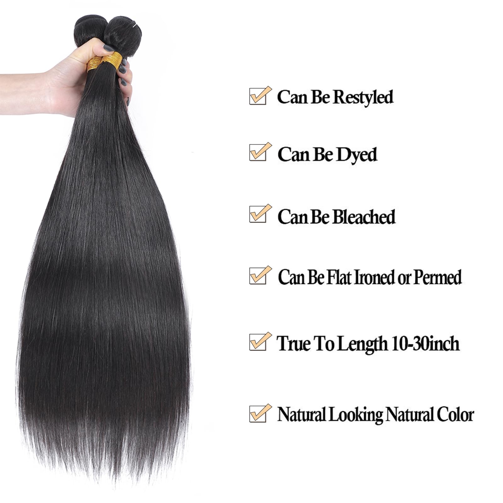 12A Grade 100% Unprocessed Brazilian Virgin Hair Bundles - 26