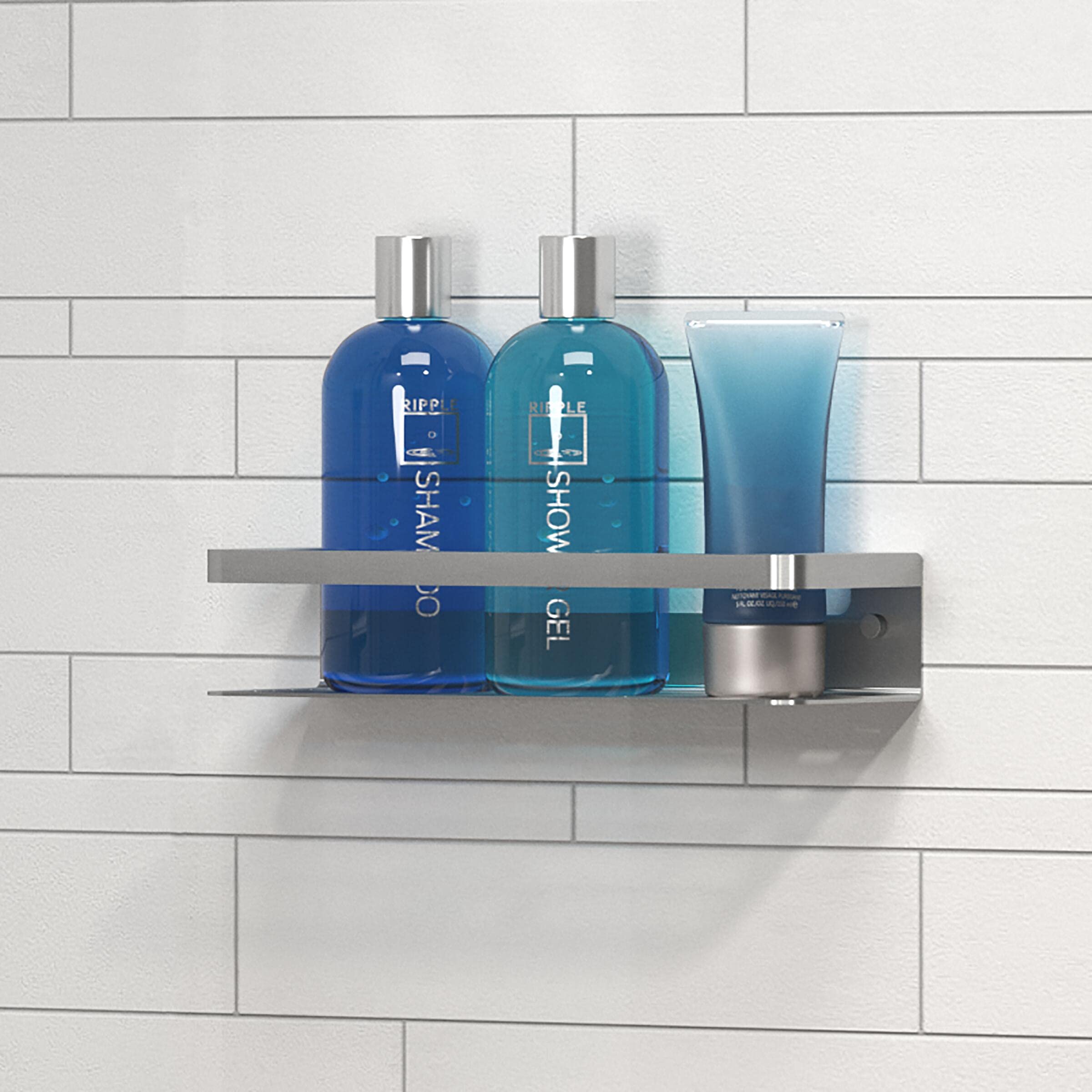 Brushed Stainless Steel Shower Caddy Basket - 13.8