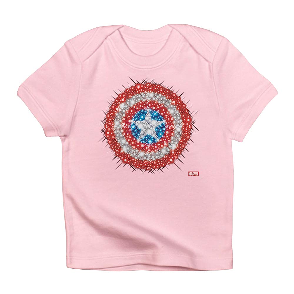 Captain America Shield Bling Infant Baby T-Shirt | Marvel Superhero Kids Apparel | Perfect for Birthday Gifts & Cosplay Costumes