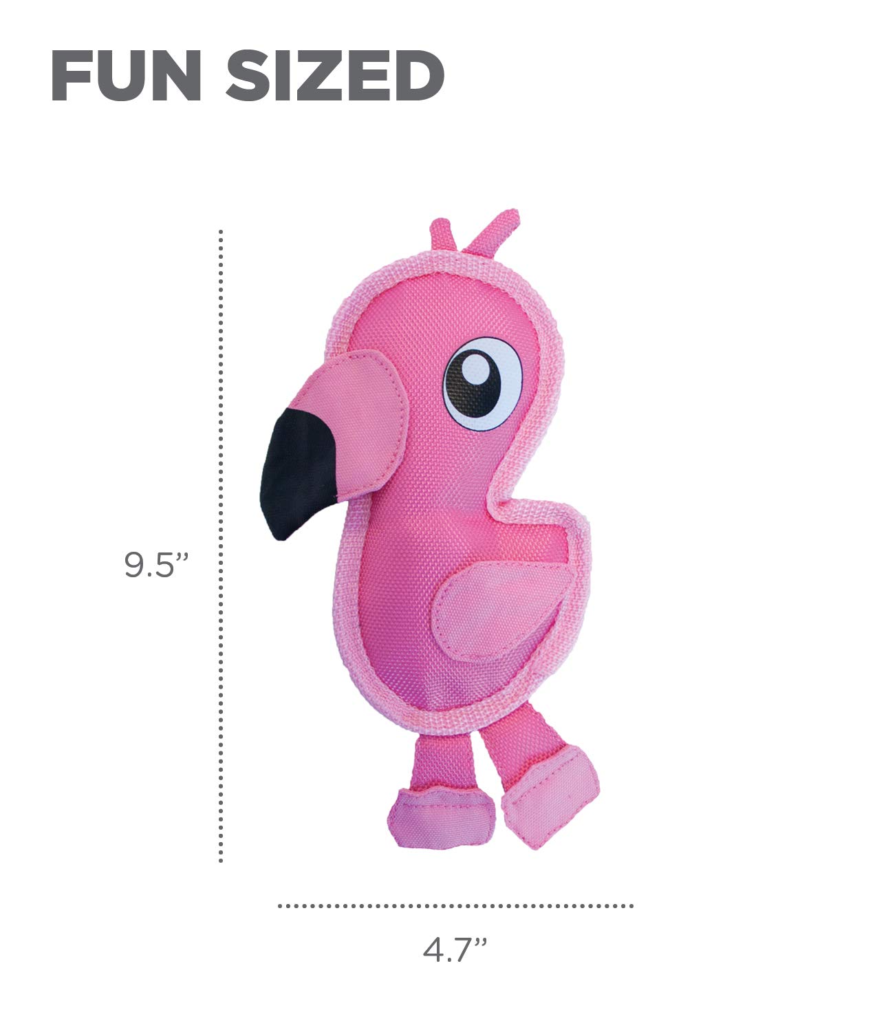 Outward Hound Fire Biterz Flamingo Plush Dog Toy - Interactive Chew Toy with Firehouse Material, Small - Perfect for Playtime & Training for Small Dogs
