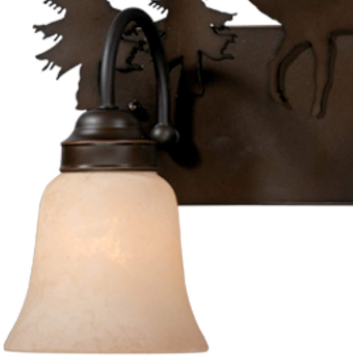 Rustic Bronze Bathroom Vanity Light Fixture - 2-Light Wall Sconce with Tree, Moose, Deer, and Bear Designs for Cabin, Lodge, or Farmhouse Bathroom Decor