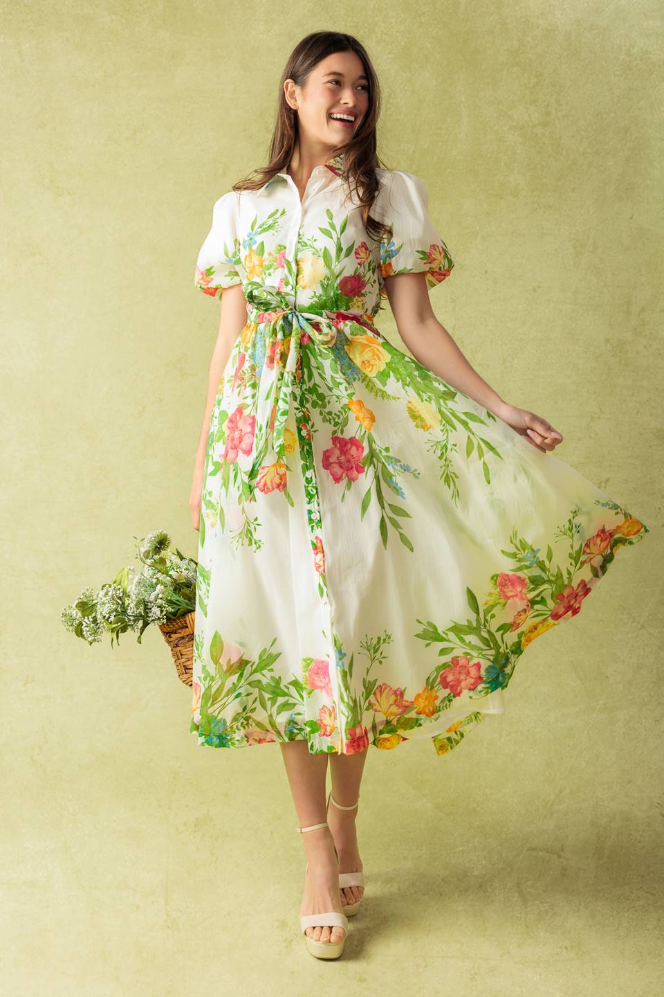 MUCH TO DO Floral Print Midi Dress - Elegant Summer Dress for Women, Perfect for Parties, Weddings & Casual Outings