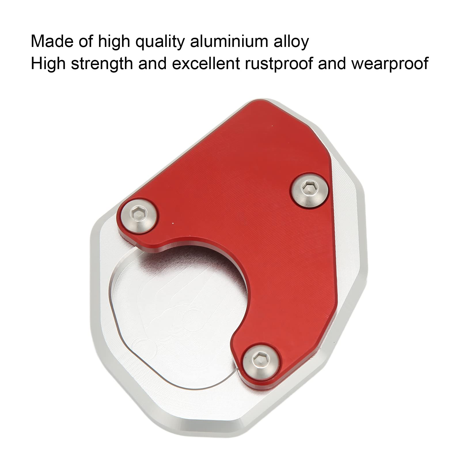 Motorcycle Kickstand Pad Extender - Aluminum Alloy Base Enlarger Plate for 2021+ KTM 660 (Red) | Prevents Sinking on Soft Ground, Ideal for Dirt Bikes & Off-Road Riding