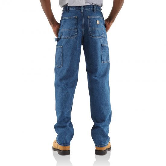 Original Fit Washed Logger Double Front Work Jeans for Men - Durable Denim Pants in Darkstone - Perfect for Construction, Farming & Outdoor Work