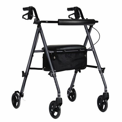 Freedom Ultralight Rollator Titanium 6 Wheels - Lightweight Mobility Walker for Seniors & Adults - Perfect for Indoor & Outdoor Use, Travel, Shopping, and Daily Support