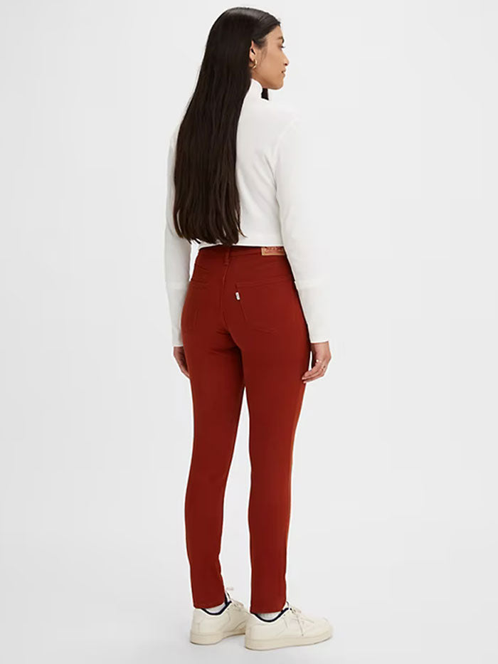 Levi's Women's 311 Shaping Skinny Jeans in Fired Brick Red Twill - Slim Fit Stretch Denim Pants for Casual Wear & Everyday Outfits