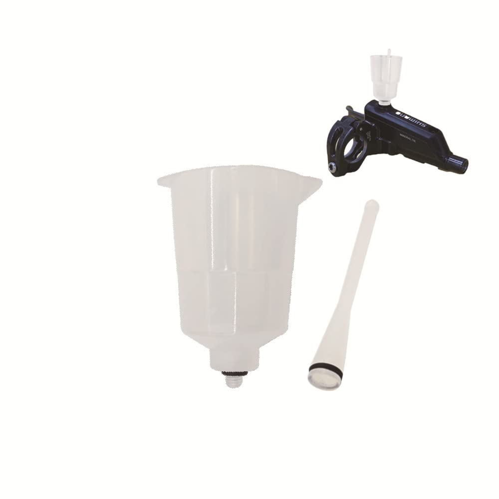2-Piece Bike Brake Bleed Funnel Kit with M5 Threaded Spout - Compatible with Shimano Hydraulic Brake Systems - Mineral Oil Transmission Tool for Mountain Bicycle Maintenance - Perfect for Home Bike Repair & Professional Mechanic Use