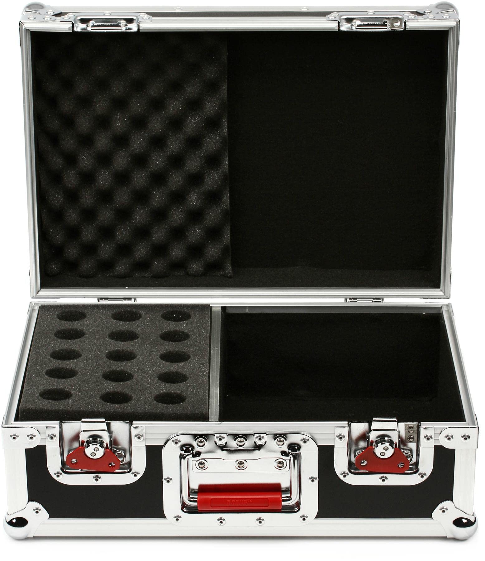 Gator Cases G-TOUR M15 Road Case with Foam Inserts - Heavy Duty Storage for 15 Wired Microphones & Accessories | Perfect for Touring Musicians & Live Sound Equipment Protection